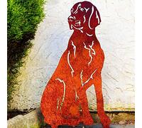 LOGI Vizsla Weimaraner Sculpture Wirehaired Pointer Garden Ornament Dog Christmas Decoration Ridgeback Great Dane Statue Gift Her Woman Figurine (Natural Oxidised)