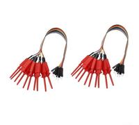 Logic Analyzer Test Hook Clip, 20-Piece 20 cm Cable Clamp Probe Kit for Hobby Components USB Logic Analyzer Efficient Testing with Retractable Clips Engineers and Technicians(Red)