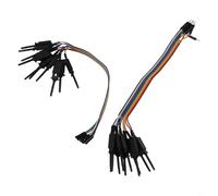 Logic Analyzer Test Hook Clip Kit with 20-Pin Male and Female Connectors, 20 cm Cable Length for Hobby Component USB Logic Analyzer and Circuit Testing(black)