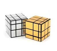 Logic - Magic Cube 3x3 Mirror Cube - Logic Puzzle - Modified Cube - Speedcubing - Gold/Silver Version - Intelligence Games