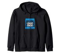 Logic Over Emotion Rational Thinker Programmer Zip Hoodie