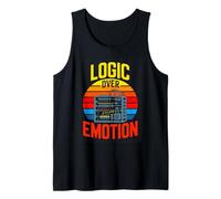 Logic Over Emotion Retro Programmer Circuit Tank Top