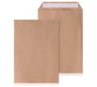 LOGIC PACK Envelopes DIN B4 without Window Self-Adhesive - Envelope B4 Envelopes Brown - Envelope 250 x 353 mm - Letter Envelope without Window Shipping Bags B4 - Large Envelopes (Pack of 50)