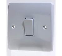MK Electric 10 A Logic Plus 1 Gang SP 1 Way Flush Plate Switch, Thermoset, White