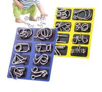 Logic Puzzle Assortment - Training Set Game | Metal Trick Puzzle Collection, Hand Eye Dexterity Toy for Teens and Adults, Educat Kit