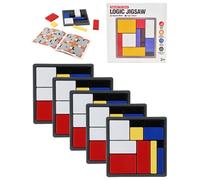 Logic Puzzle Brain Teaser Game for Kids & Adults, 88 Brain Bending Challenges, Educational Logic Toy, Travel Games, 4 Progressive Stages, Enhance Logical Thinking, (5 pcs)