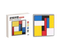 Logic Puzzle Brain Teaser Game for Kids & Adults - 88 Challenges with 4 Difficulty Levels, Portable Travel Puzzle Board for Cognitive Skills & Critical Thinking Training (A-1pcs)