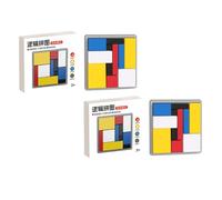 Logic Puzzle Brain Teaser Game for Kids and Adults, 88 Challenges with 4 Difficulty Levels, Portable Brain Training Logic Puzzle Game for Travel, Learning and Thinking Fun (2 Pcs)