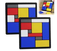 Logic Puzzle Brain Teaser Game,Intelligence Toy with 4 Difficulty Levels,Funny Cube Puzzle With Storage Tray,Logical Thinking Training Block Puzzles Game for School Office Travel Camping (2 Pcs)