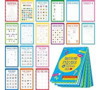 Logic Puzzles Game Pad, 30 Reusable & Erasable Logical Thinking Games-Sudoku, Scavenger Hunt, Math Games, Dry Erase Brain-Boosting Puzzles Activities Pad for Kids, Road Trip, Airplane & Car Travel