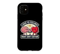 Logic Vs Night Feelings Shift Funny Nurse Brain Heart Meme Case for iPhone 11