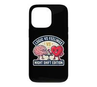 Logic Vs Night Feelings Shift Funny Nurse Brain Heart Meme Case for iPhone 13 Pro