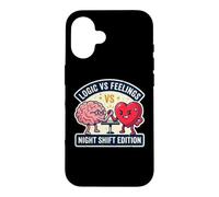 Logic Vs Night Feelings Shift Funny Nurse Brain Heart Meme Case for iPhone 16