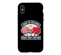 Logic Vs Night Feelings Shift Funny Nurse Brain Heart Meme Case for iPhone X/XS