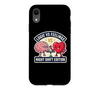 Logic Vs Night Feelings Shift Funny Nurse Brain Heart Meme Case for iPhone XR
