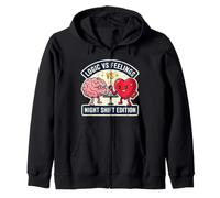 Logic Vs Night Feelings Shift Funny Nurse Brain Heart Meme Zip Hoodie