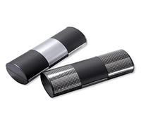 Logic3 Magic Case for Glasses, Medium Length, Two-Tone Carbon/Silver Hard Plastic