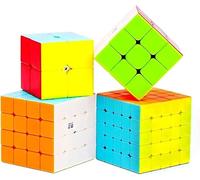 Logica Giochi Art. Set of 4 Magic and Fast Cubes - 4 in 1 Set - Magic Cube - 2x2 Cube - 3x3 Cube - 4x4 Cube - 5x5 Cube - Set & Packs