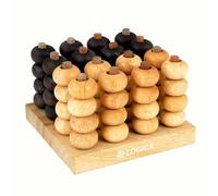 Logica Puzzles Art. 4 in a Row 3D - Board Game in Fine Wood - Strategy Game for 2 Players - Travel Version