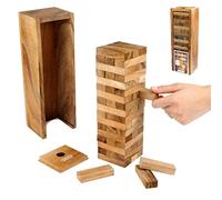 Logica Puzzles Art. Condo - Wooden Tumbling Stacking Tower - Teak Wood with Wood box (Large)