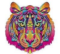 Logica Puzzles Art. The Tiger - Mandala Puzzles - Wooden Puzzle - Innovative Shapes Puzzle - 10,3 x 15,7 inches - 139 pc