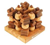 Logica Puzzles Art. Tic-Tac-Toe 3D - Board Game in Fine Wood - New 3D Strategies