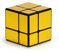 Logica Puzzles - Magic Cube 2x2 Mirror Cube - Puzzle Challenge - Modified Cube - Speedcubing - Gold Version - Intelligence Games (Gold)
