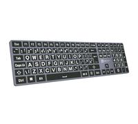 Logickeyboard Large Print White on Black PC Titan Keyboard