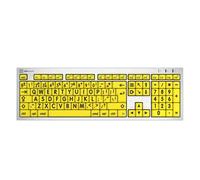 Logickeyboard LKB-LPRNTBY-CWMU-UK Full-size (100%) Wired USB Scissor key switch QWERTY Silver Yellow