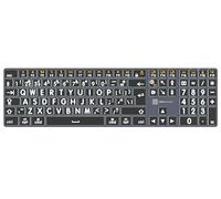 LOGICKEYBOARD 'Titan' Wireless Backlit with Large Print • White Letters on Black Keys • Made for macOS & iPadOS • p/n LKB-LPWB-TM-UK