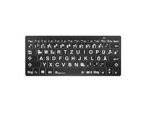 Logickeyboard XL-Print White on Black DE (PC/BT)