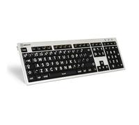 Logickeyboard LKB-LPRNTWB-CWMU-UK keyboard Office USB QWERTY UK English Black Silver White