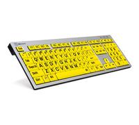 Logickeyboard LKB-LPRNTBY-AJPU-UK keyboard Home/Office USB QWERTY English Silver Yellow