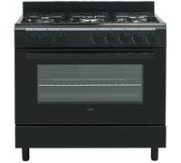 LOGIK LFTG90B18 90 cm Dual Fuel Range Cooker Black, Black
