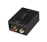 Logililogilink CA0102 Coaxial and Toslink Analog L/R Audio Converter, Electromagnetic/Noise Free Transfer Black NK Coaxial and Toslink Analog black