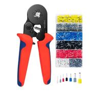 LogiLink 066364 Ratchet Crimp Pliers with 1200 Terminals 2.5-6.0 mm² Red