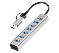 Logilink 076264 USB 3.2 Hub 7 USB-A Ports Aluminium Silver Silver