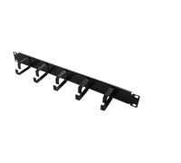 LogiLight black cable management panel, 1 unit with 5 metal rings, 48.3 cm (19 inches)