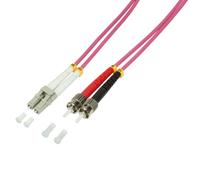 LogiLink 1m LC-ST InfiniBand/fibre optic cable Pink