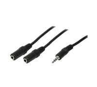 LogiLink 1x3.5mm - 2x3.5mm. 0.2m audio cable 3.5mm Black