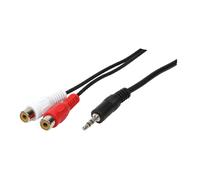 1 pcs x LOGILINK - CA1047 - Cable, Jack 3.5mm plug,RCA socket x2, 200mm, black
