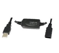 LogiLink 25M USB 2.0 - USB 2.0 M/F USB cable USB A Black