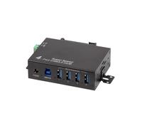 LogiLink 4-Port USB 3.0 Hub with Power Supply, Industrial Design, 5 Gbps, 10 W, with Over Current, Overvoltage and Short Circuit Protection