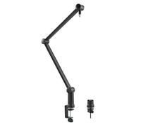 LogiLink AA0127 - Professional Microphone Boom with Foldable Scissor Arm for Game Streaming, Podcasts, Broadcasts etc. 360° Rotation and Flexible Angle Adjustment