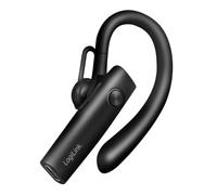 LogiLink BT Version 5.4 Wireless Mono Headset with Ear Clip, USB C Charging, About 100 Hours, Detachable Microphone