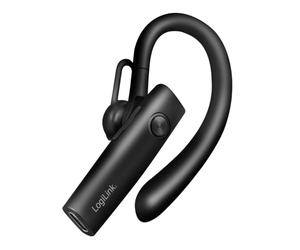 LogiLink BT Version 5.4 Wireless Mono Headset with Ear Clip, USB C Charging, About 100 Hours, Detachable Microphone