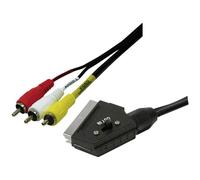 LogiLink Scart - RCA, 2m SCART (21-pin) 3 x RCA Black