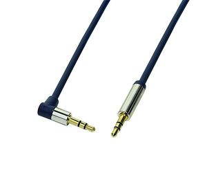 Logilink CA11100 90° Angled 3.5 Stereo Audio Cable, 1 Meter Length, Blue, 1 Meter Length