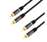 LogiLink CA1201 audio cable 0.5 m 2 x RCA Black