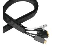 LogiLink Cable sleeve with zipper, Polyester, OD: 50 mm, black, 5 m